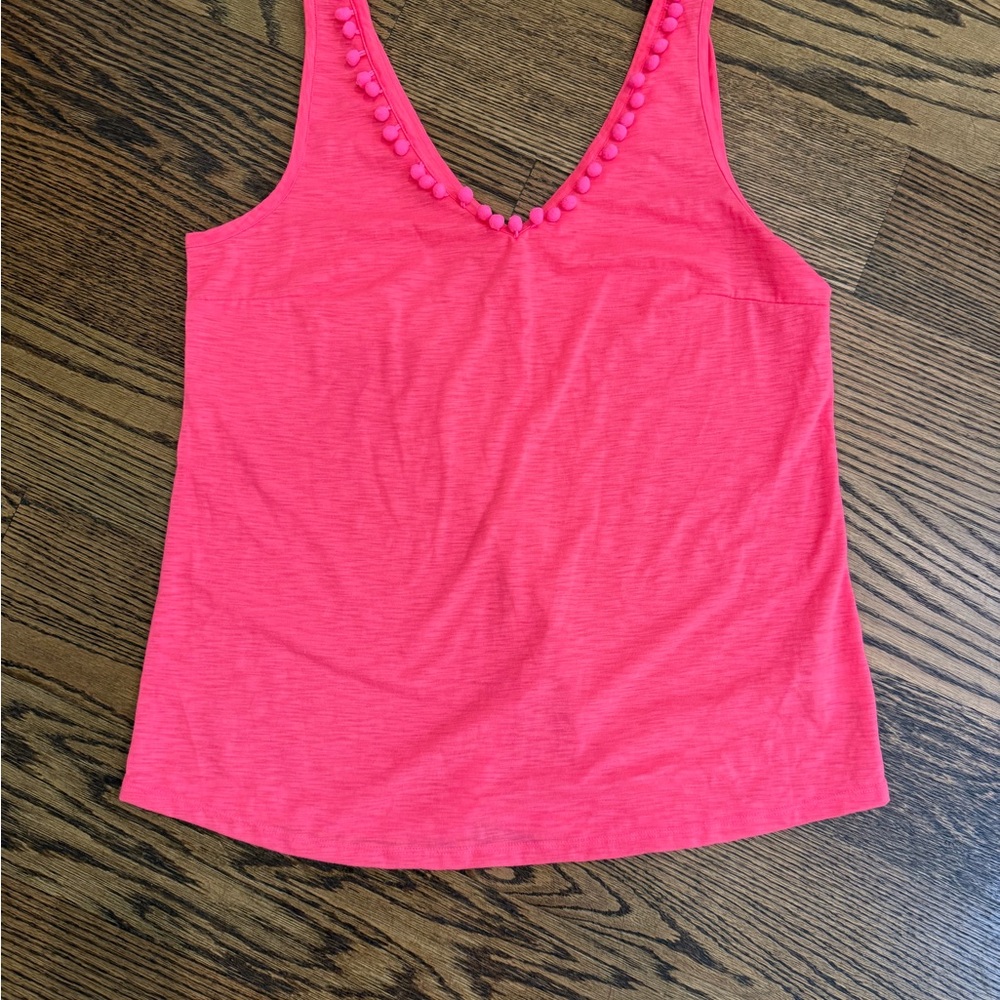 Lilly Pulitzer Pink PomPomTank Top L